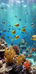 Qhd 2k under water fish scene mobile wallpaper