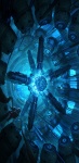 Sci-fi spaceship engine blue wqhd background for mobile